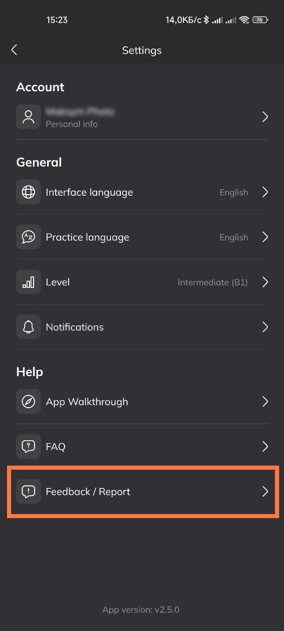 Feedback/Report